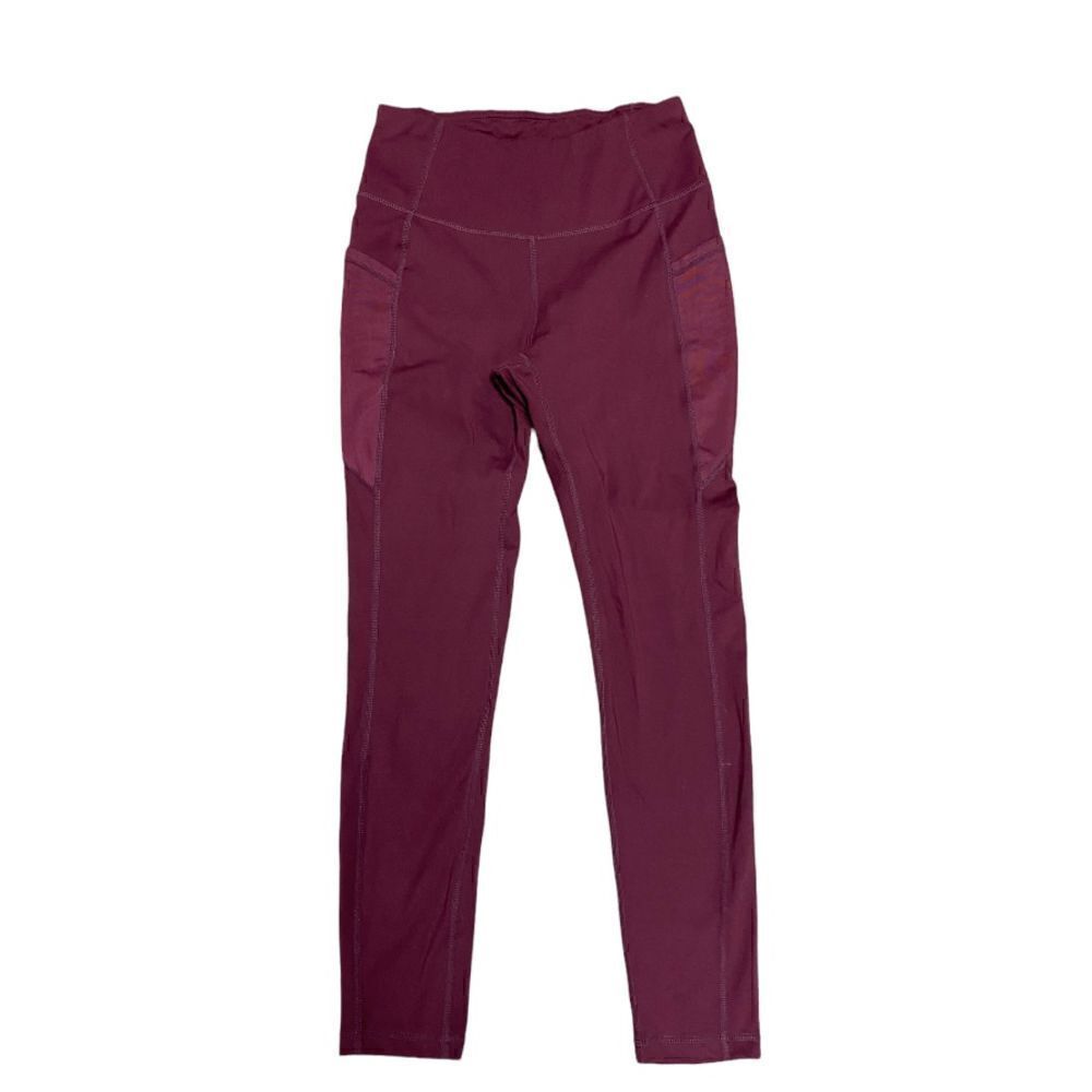 Reebok Burgundy High Waisted Legging Workout Pants Size Small